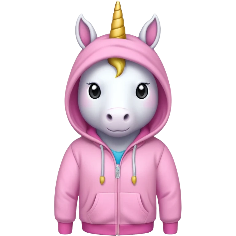 unicorn wearing a hoodie emoji