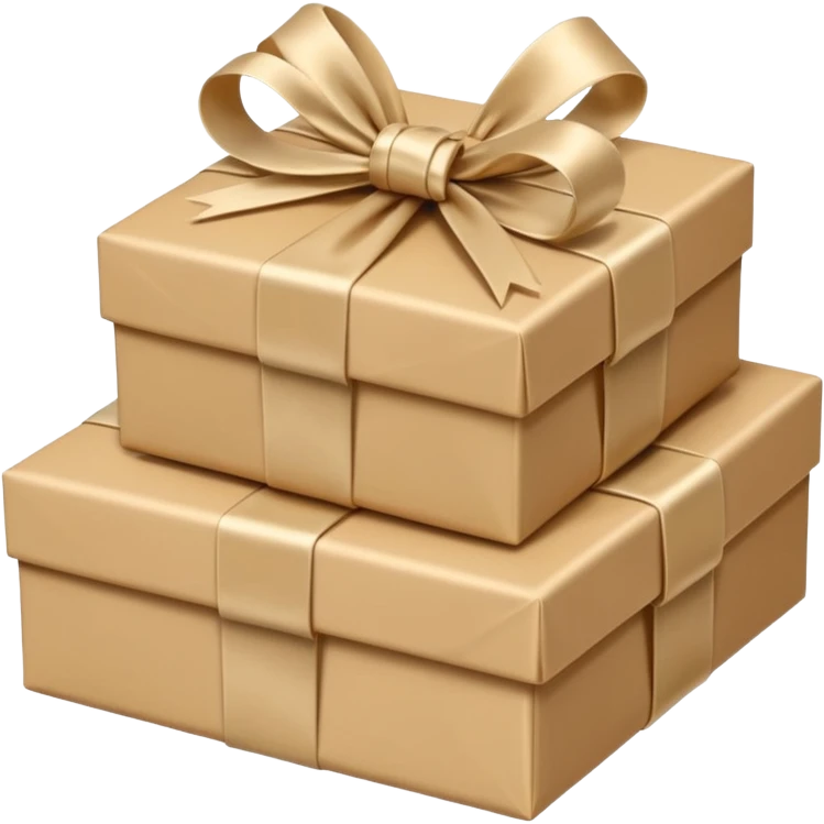 stacks of beautiful beige gifts emoji