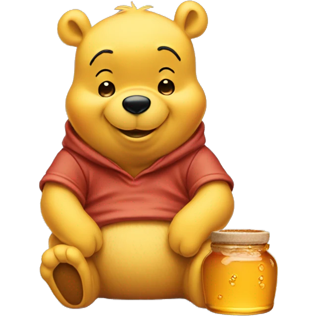 Winnie the Pooh with honey pot emoji