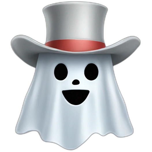 ghost wearing confederate hat emoji