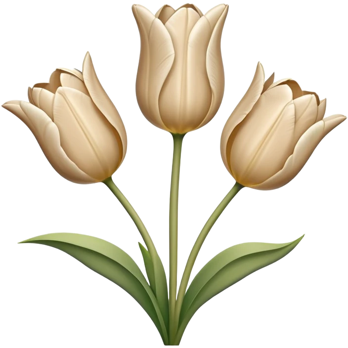 Three beige tulip aesthetic  emoji