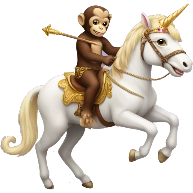 A monkey riding a unicorn  emoji
