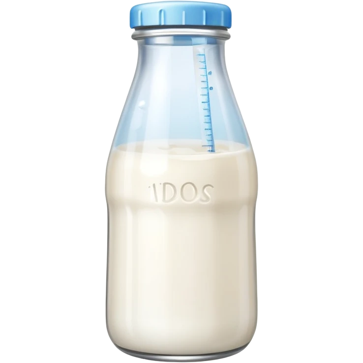 baby Milk bottle with measuring marks and milk drops emoji