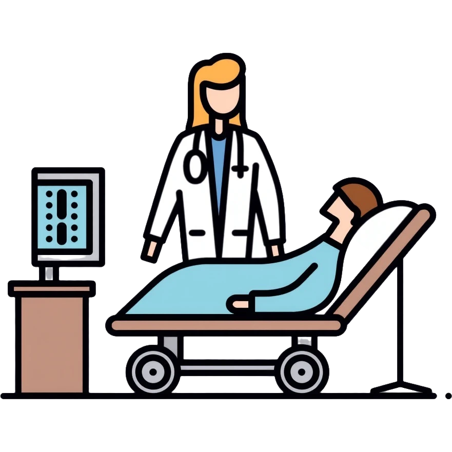 medical sleep lab with patient connected to sleep monitoring equipment for polysomnography emoji