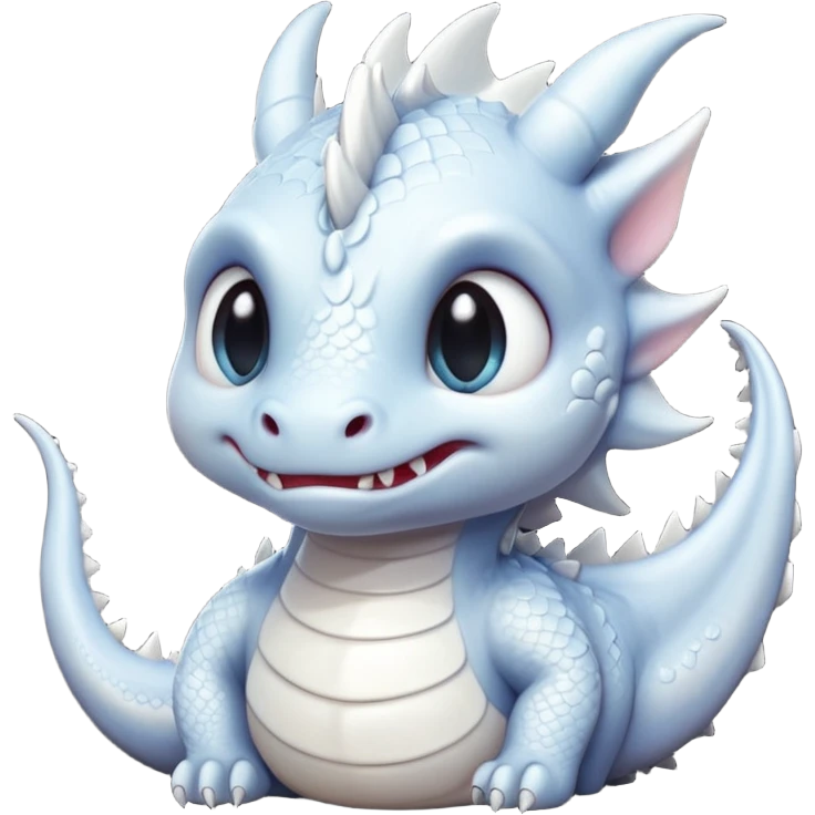 crying white cute dragon emoji