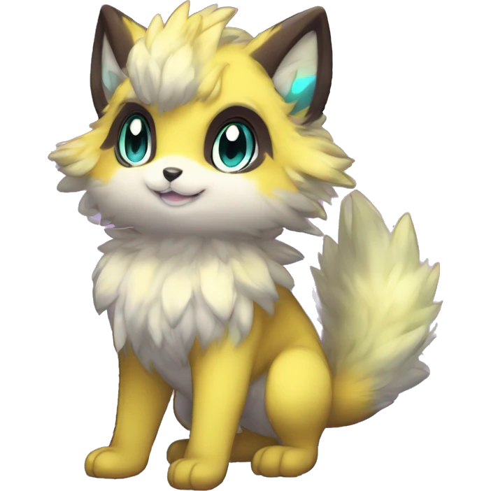 Anthro Scalie Fluffy Cool Cute Magical Shiny Colorful Neon Vibrant Colors Sparkle Kemono-style Chibi Fantasy-Animal-Fakémon-Pokémon-Hybrid Fur Sona Aesthetic Full Body emoji