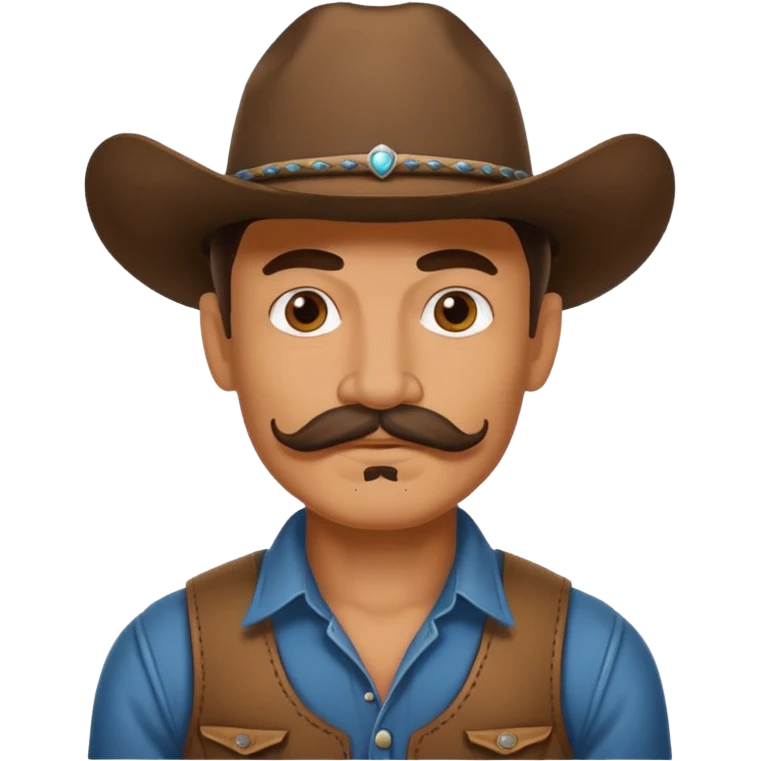 tattooed and mustached cowboys emoji