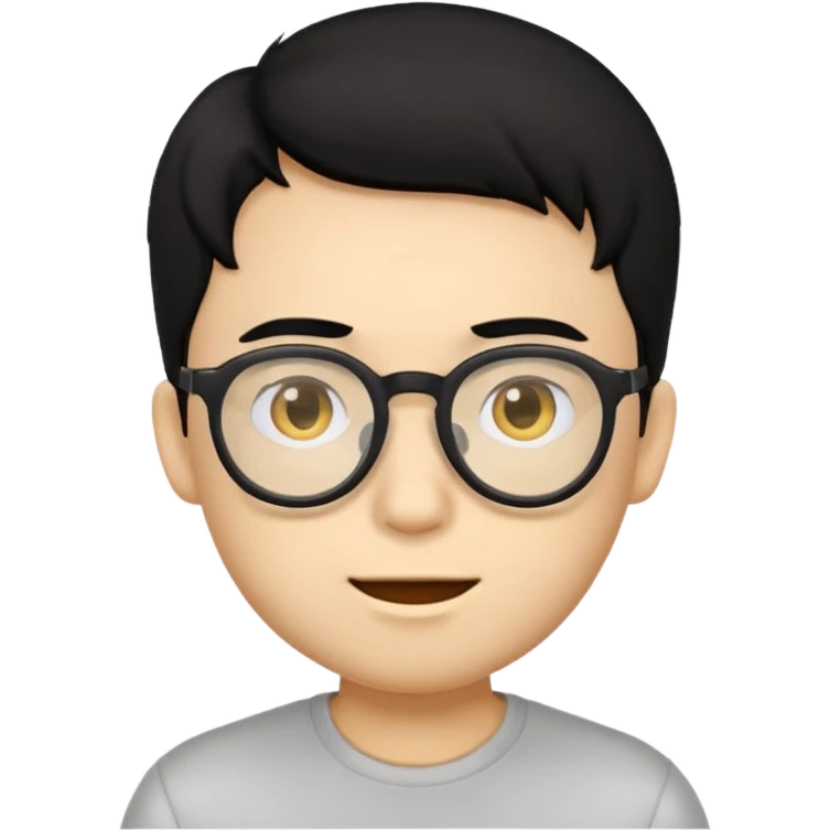Emoji boy with black hair and glasses emoji