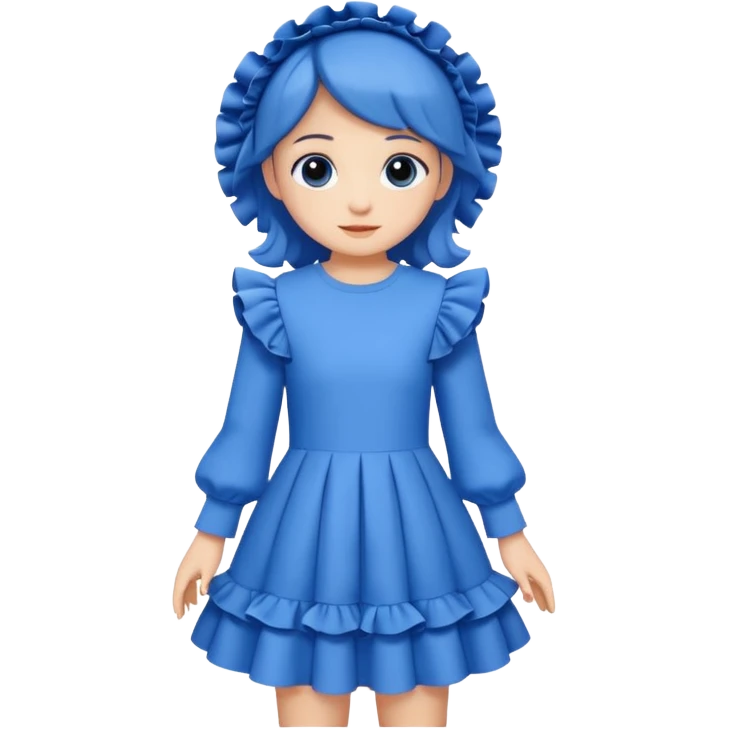 lon sleeve blue dress with ruffles emoji