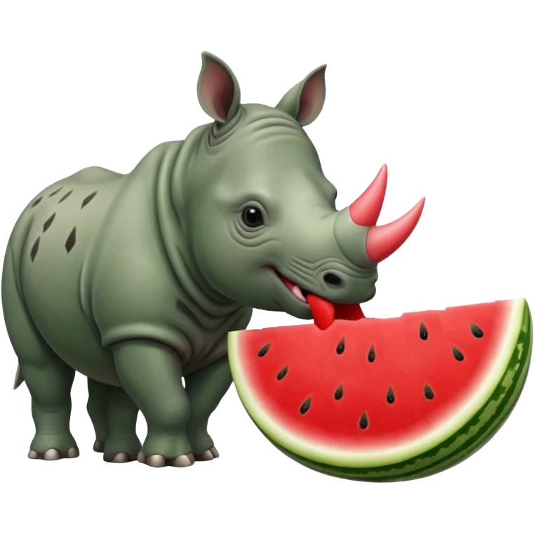 rhino eating watermelon emoji