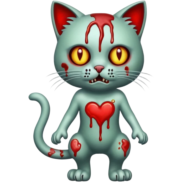 bloody zombie cat full body emoji