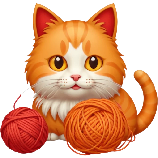 Cat Playing with ball emoji