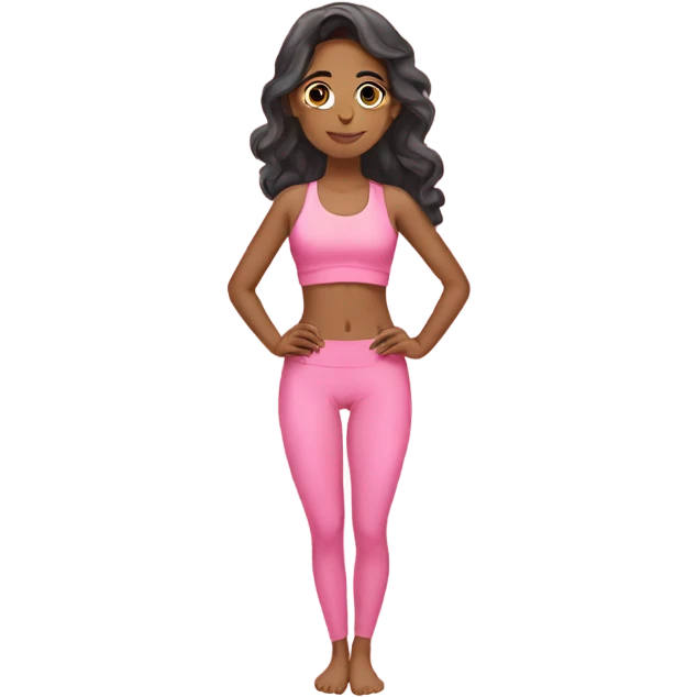 aesthetic pakistani girl with pink yoga set emoji emoji
