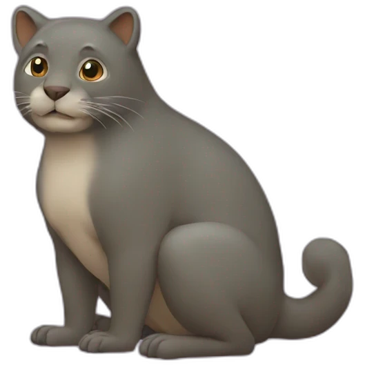 Chat sur une otarie emoji