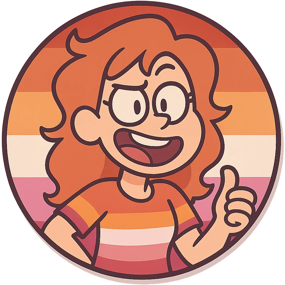 lesbian pride flag, circular badge style, subtle shadow, no text emoji