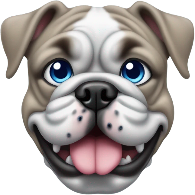 Bulldog francés gris con ojos azules emoji