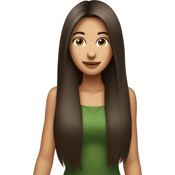 beautiful straight hair brunette girl Christmas emoji