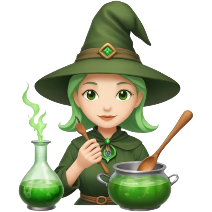 green witch cooking potion emoji