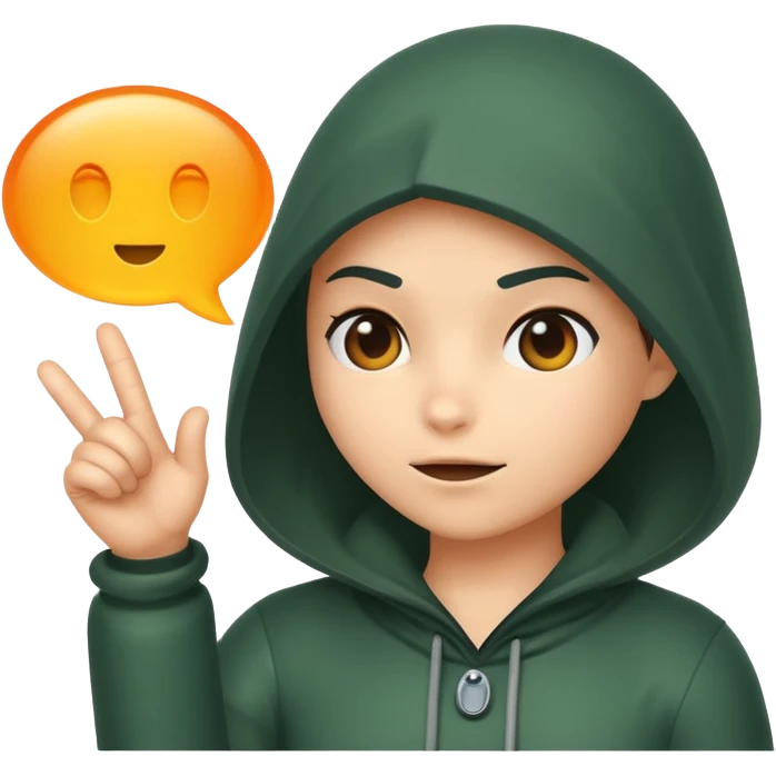 rogue character tapping invisible chat bubble emoji