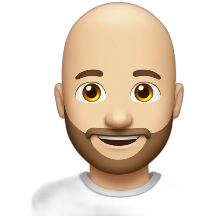 Happy-secret-couple-bald-guy-with-beard-shorthaired-brunette-girl emoji