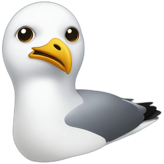 Lurking seagull head emoji