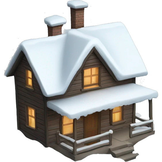 Cozy little house with snow roof emoji
