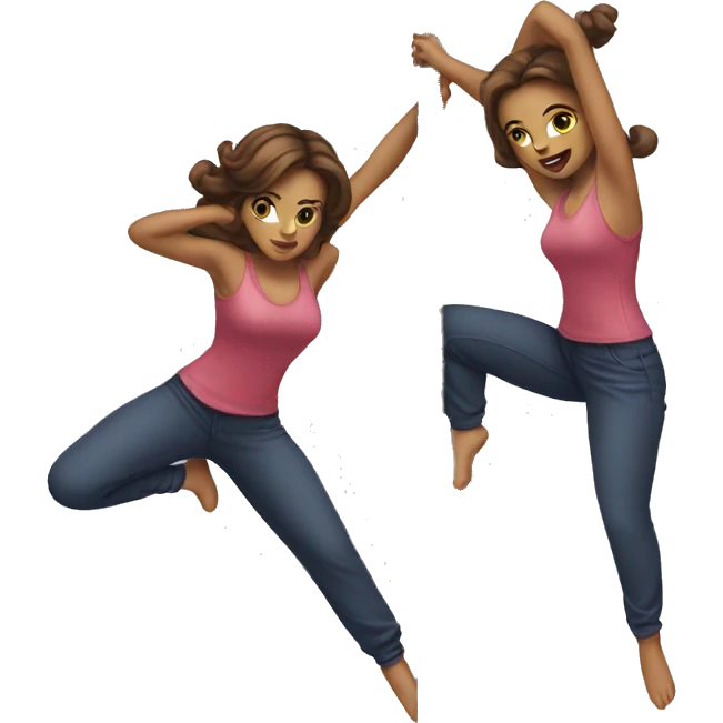 Difficult pole move female duo emoji