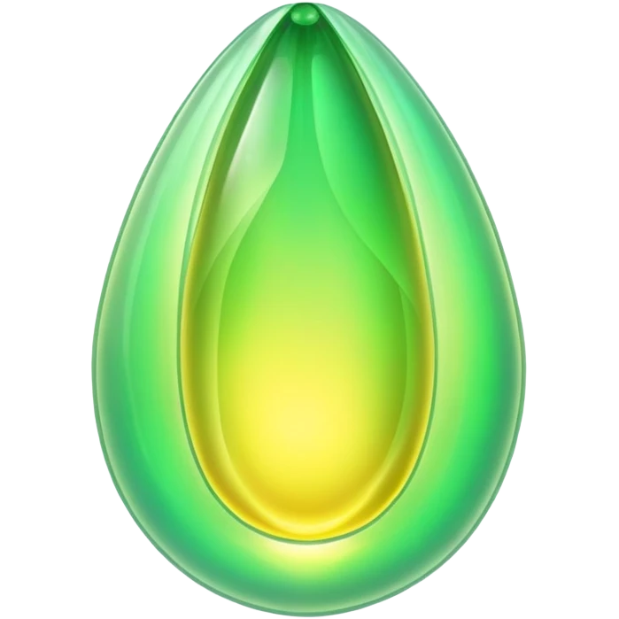 glowing green magical cocoon with yellow aura, translucent, soft curves, magical symbol emoji