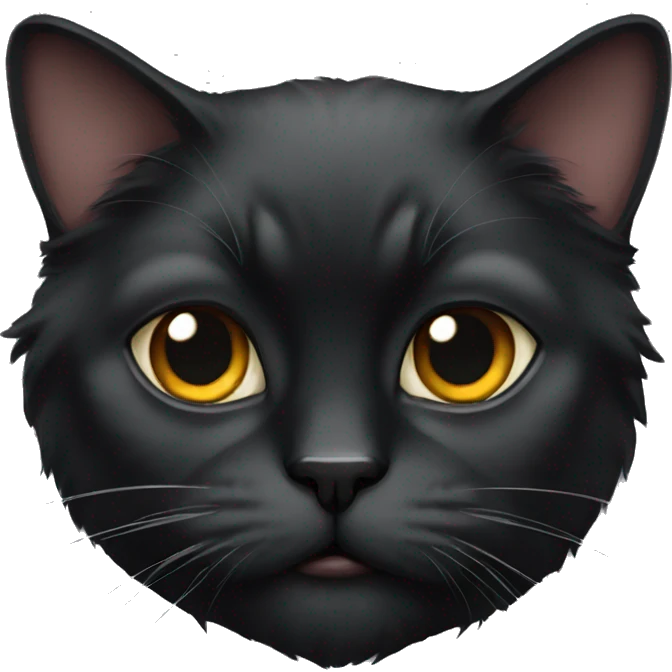 Persian black cat emoji