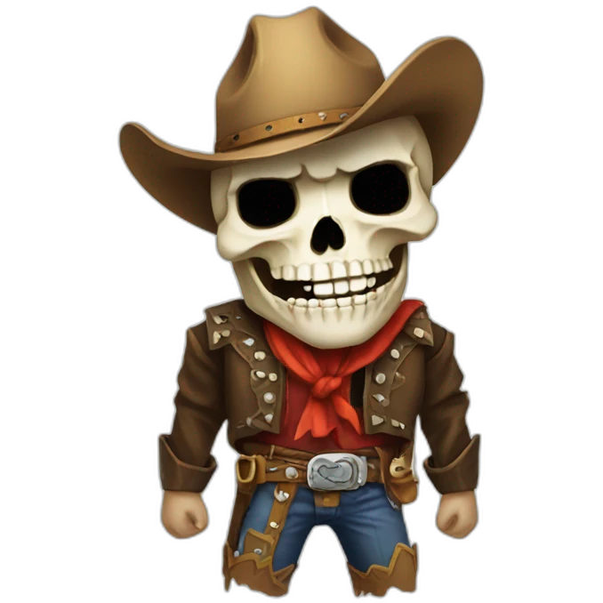 skull cowboy cute emoji