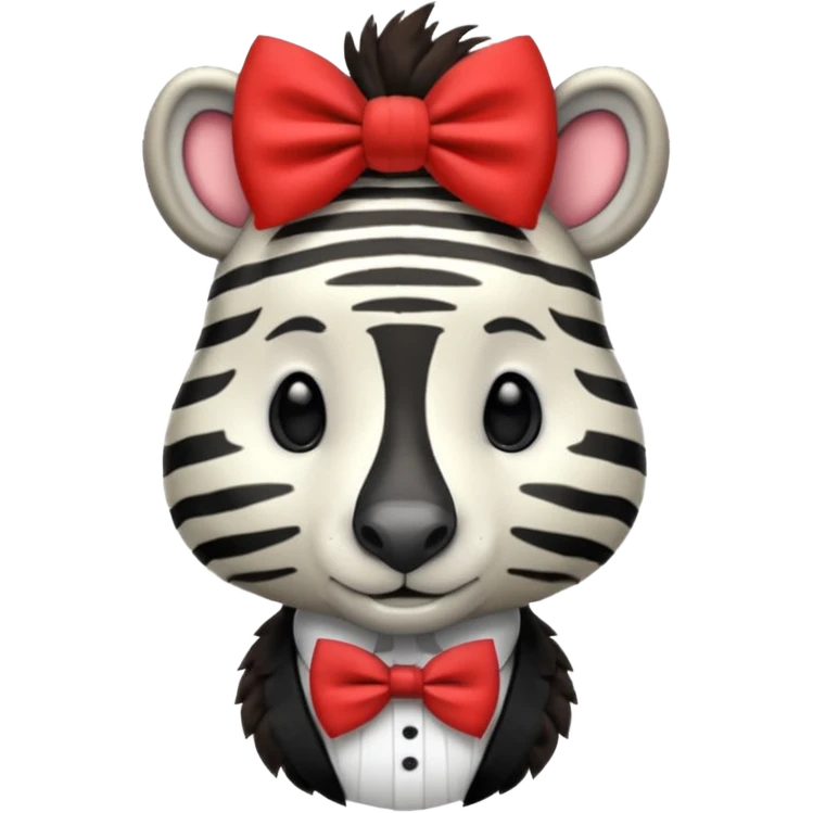 Zebra with a red bow tie emoji
