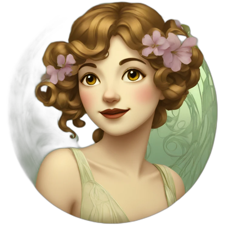 Art nouveau girl emoji