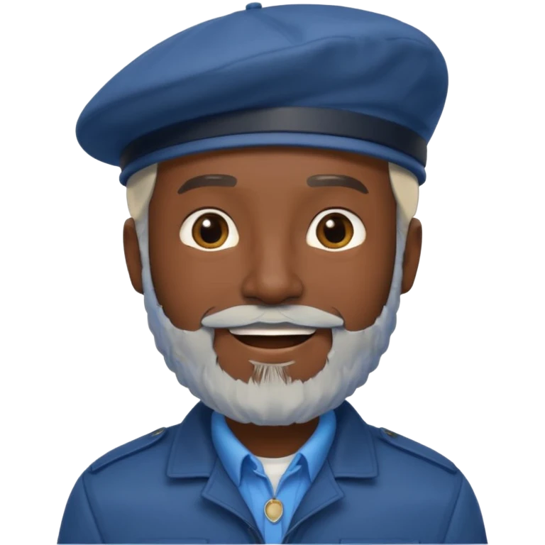 Man with Light Grey Beret – Beard, blue jacket, dark skin.







 emoji