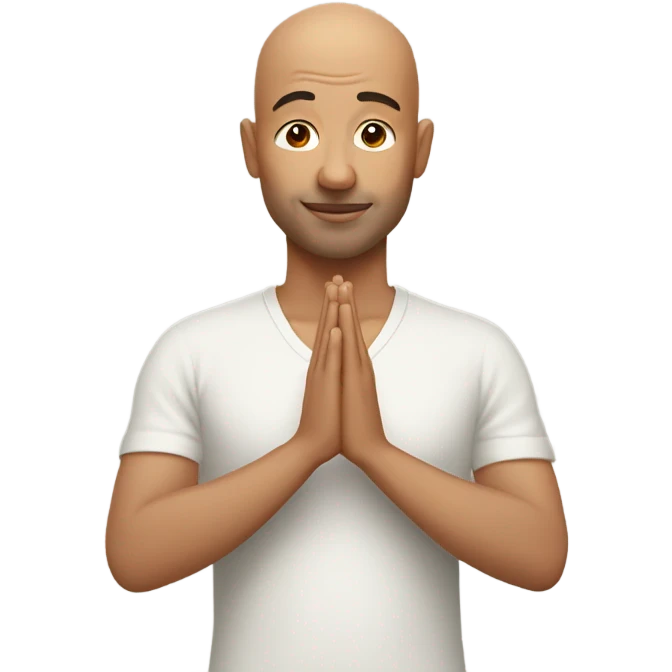 Bald man namaste emoji