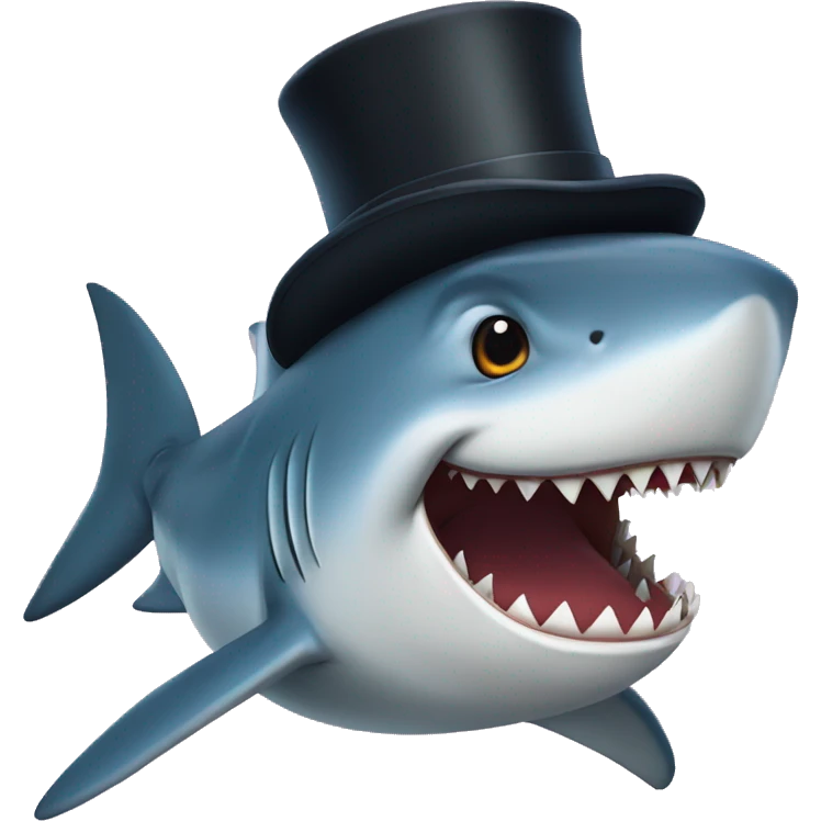 Shark wiht tophat emoji
