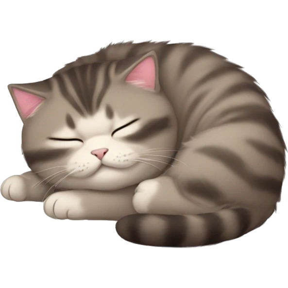 Very very very very very fat kitten sleeping  emoji