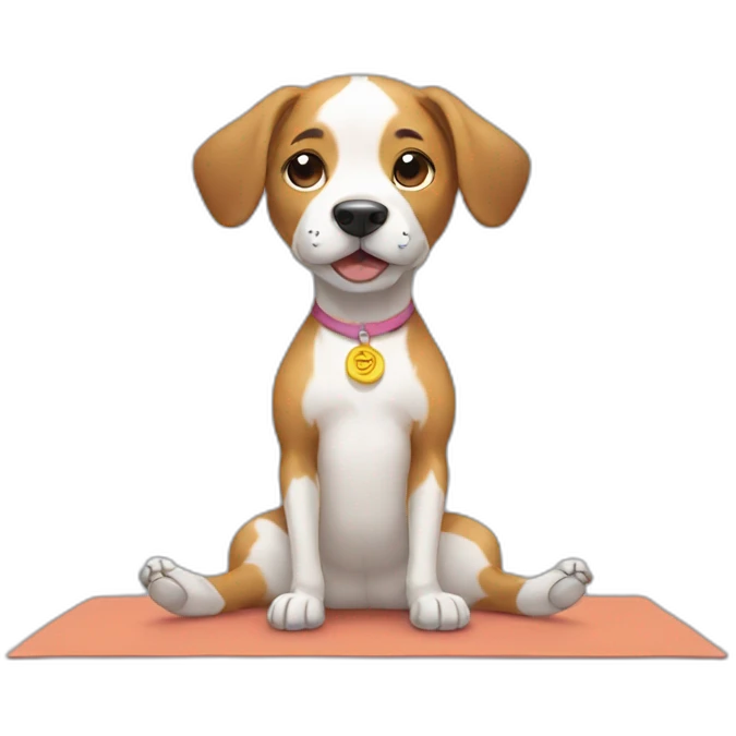 dog doing yoga emoji