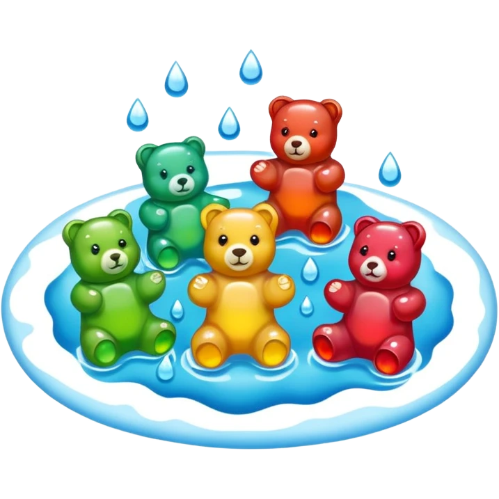 puddle with gummy bears floating in it  emoji