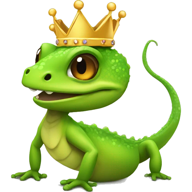 Gecko with crown emoji