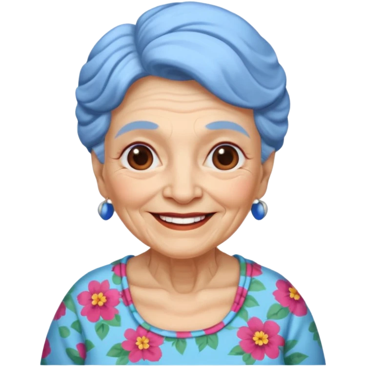 Blue skinned grandma emoji