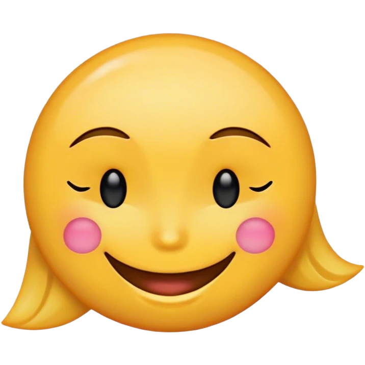 female yellow smiley face emoji, winking emoji
