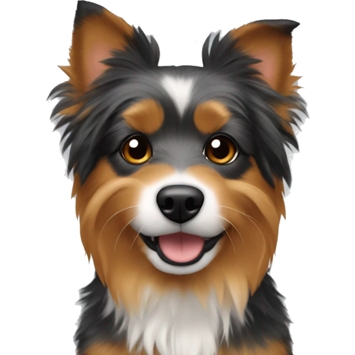 Create a yorkie / mini Aussie mix dog. Mostly orange fur emoji