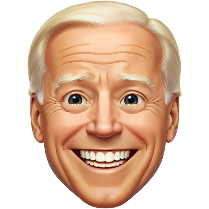 Joe Biden, grinning, teeth emoji