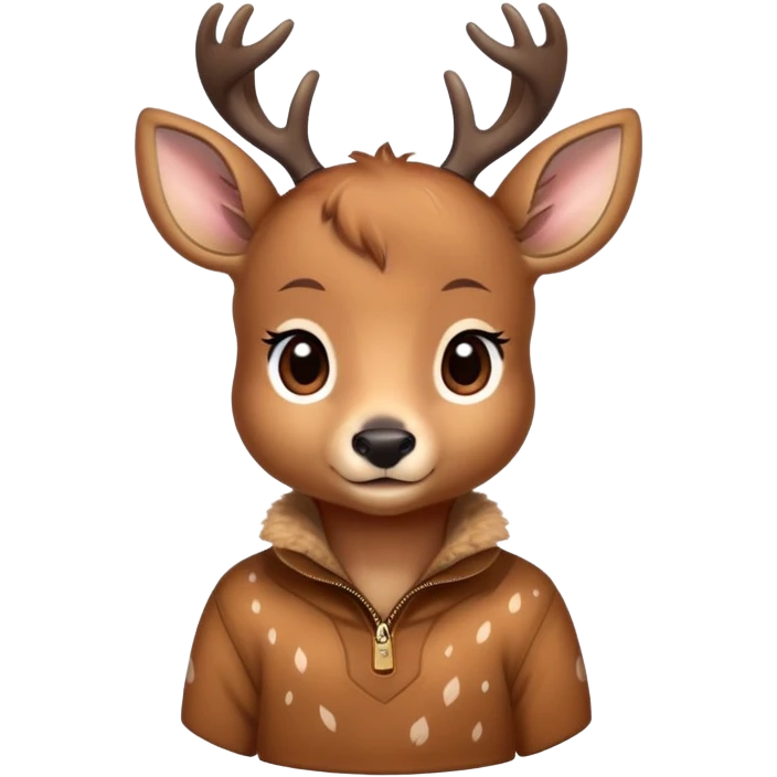 Cute deer is wearing ralph Lauren Pullover  emoji