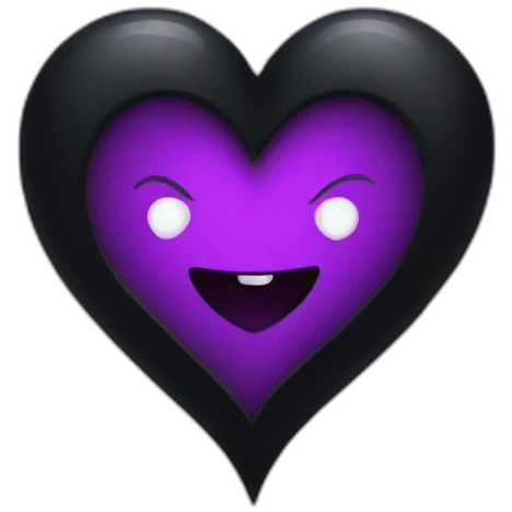 Goth style heart emoji