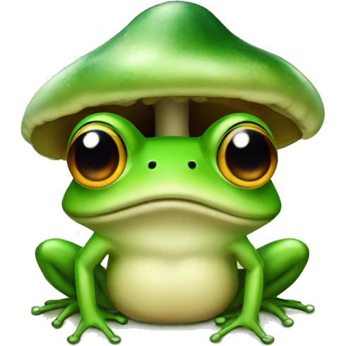 Frog with a mushroom hat emoji
