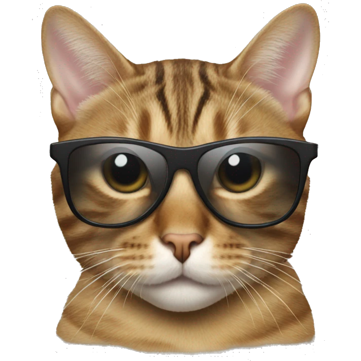 Tabby cat with sunglasses  emoji