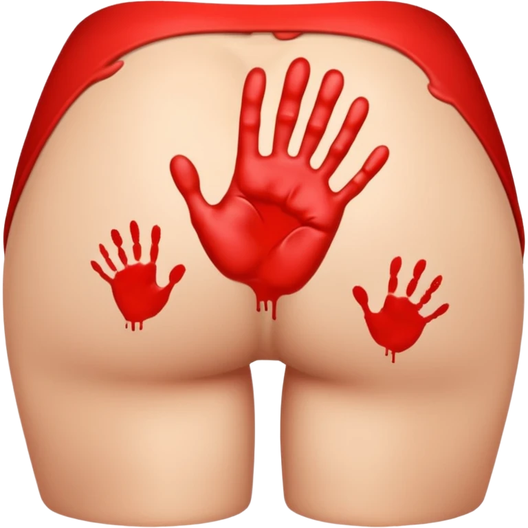 Naked butt with spanked handprint emoji