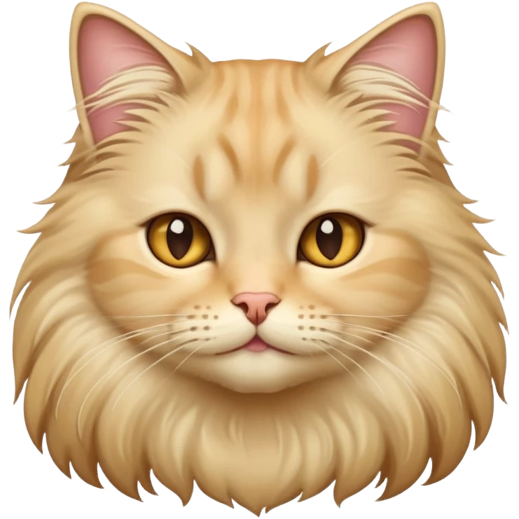 Long-haired fluffy cute beige cat emoji