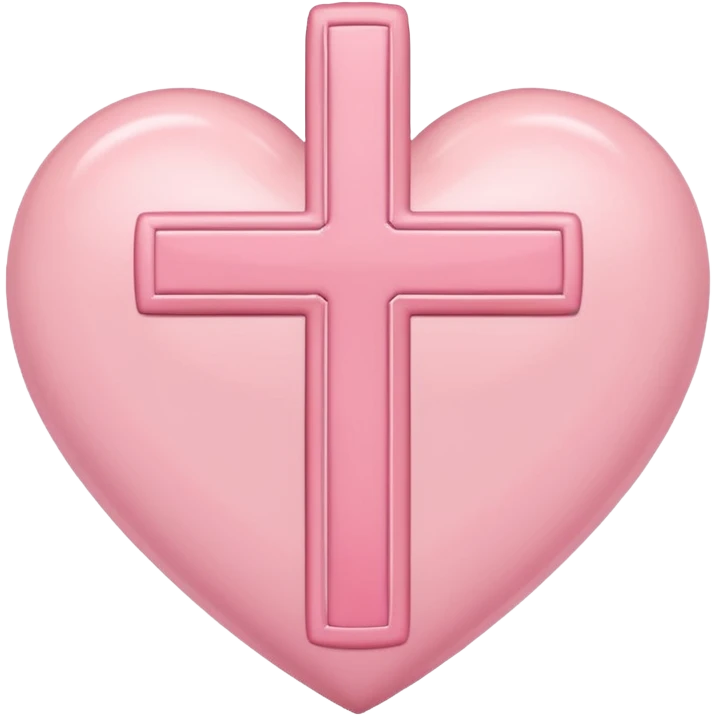 Heart infront of cross, pastel pink emoji